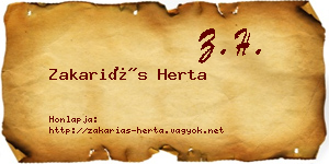 Zakariás Herta névjegykártya